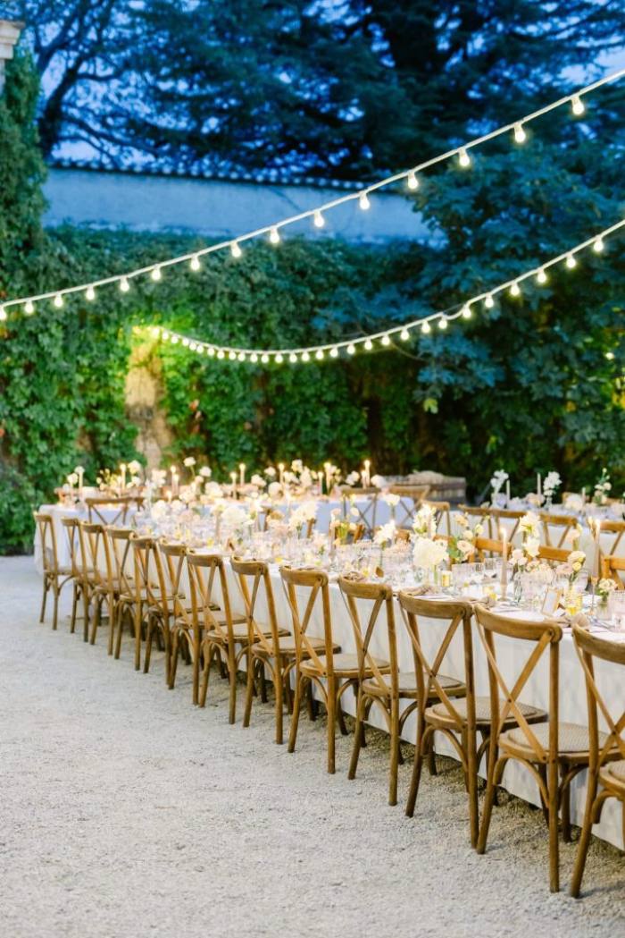 Table de dîner de mariage en Provence